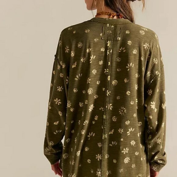 Free People We The Free Backyard Tee Oversized Crew Neck Printed Top XL - Picture 2 of 9